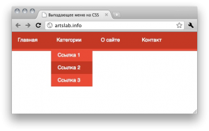 выпадающее меню на чистом CSS